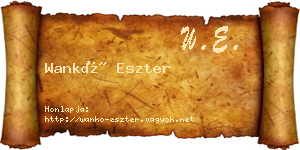 Wankó Eszter névjegykártya